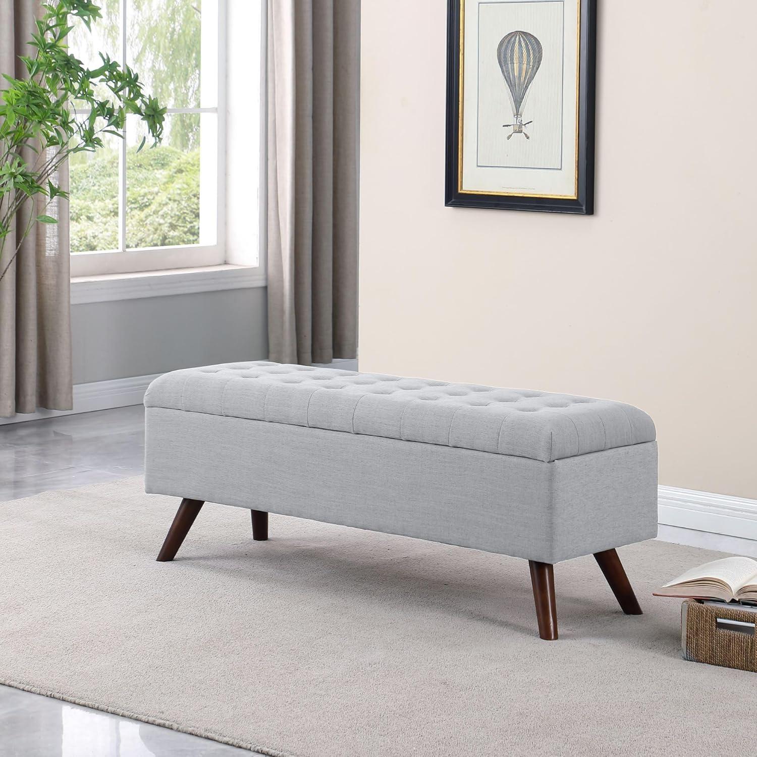 imageHomePop Modern Storage Bench Green LargeGrey