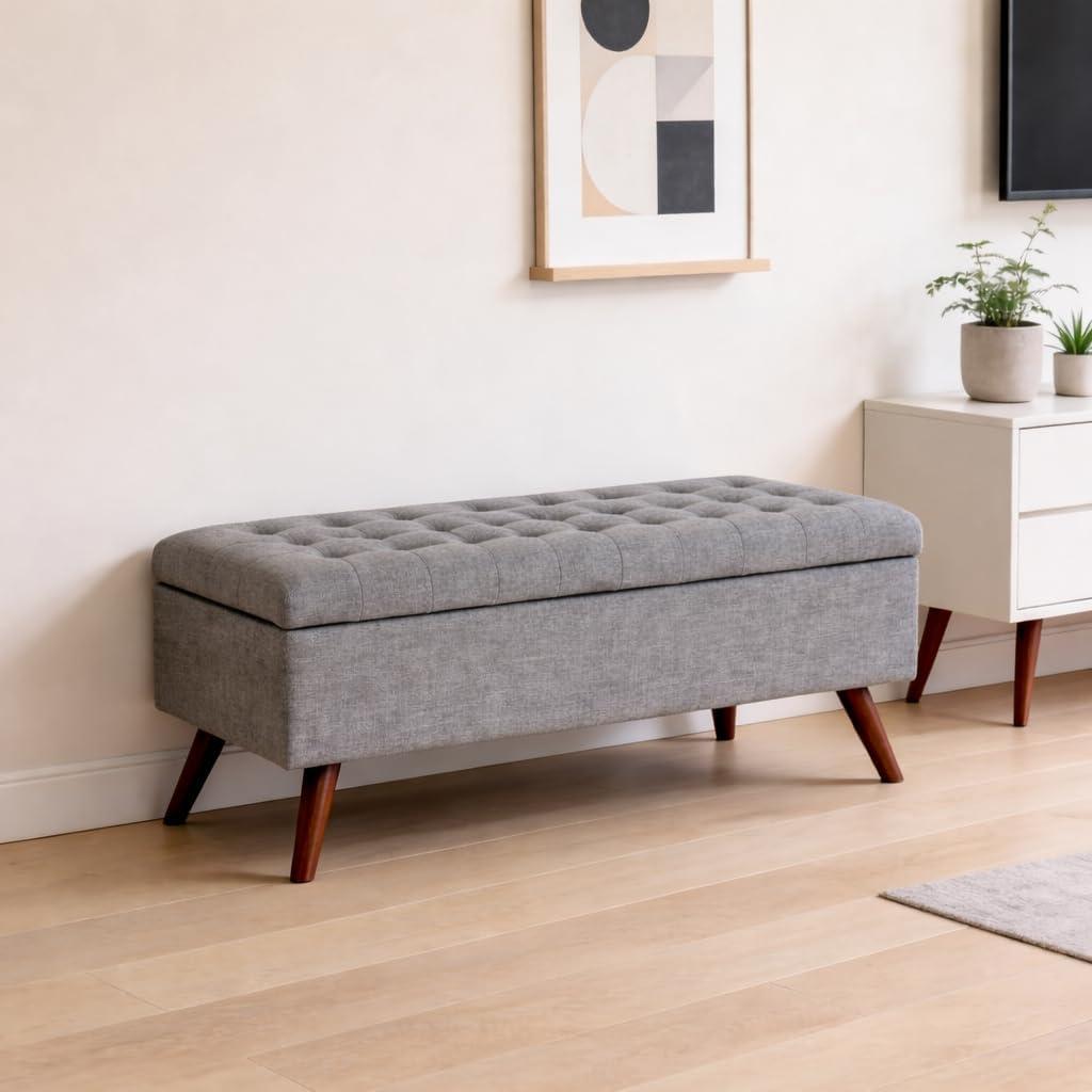 imageHomePop Modern Storage Bench Green LargeMedium Gray