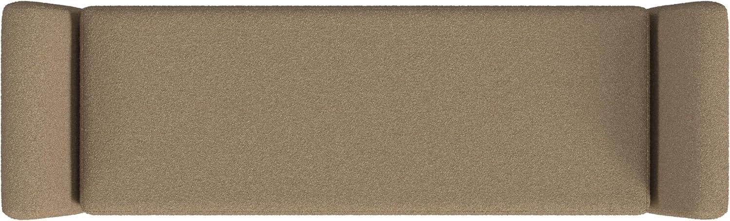 imageHomePop Modern Storage Bench with Wood Legs Homepop Home DcorBench with Storage for Living Room amp Bedroom Olive Green WovenBrown