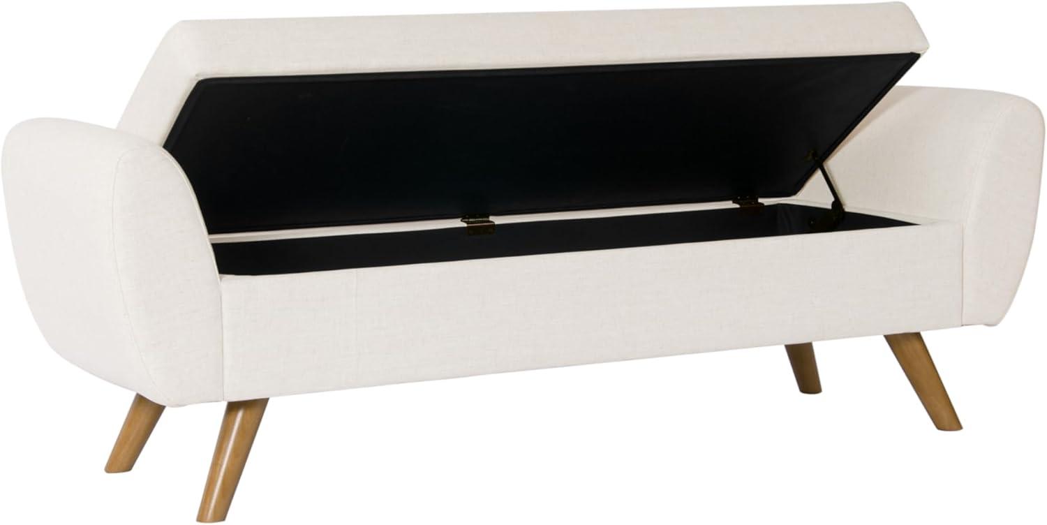 imageHomePop Modern Storage Bench with Wood Legs Homepop Home DcorBench with Storage for Living Room amp Bedroom Olive Green WovenCream Woven