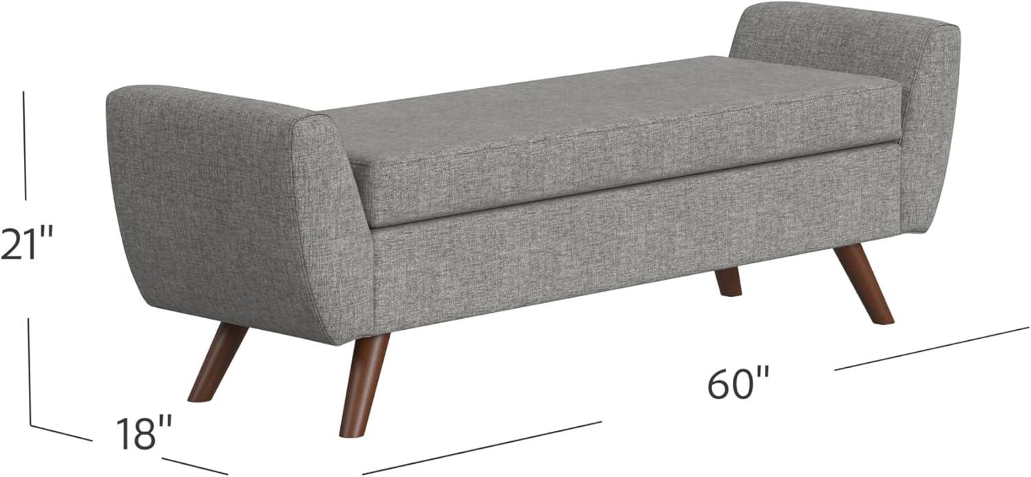 imageHomePop Modern Storage Bench with Wood Legs Homepop Home DcorBench with Storage for Living Room amp Bedroom Olive Green WovenGray Woven