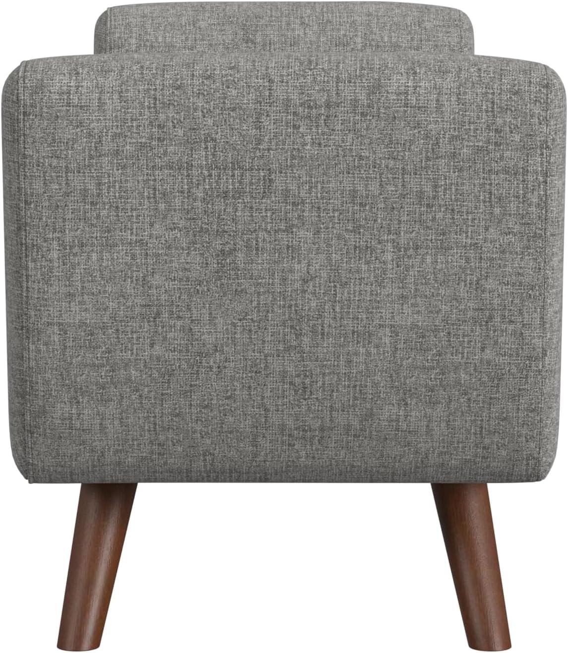 imageHomePop Modern Storage Bench with Wood Legs Homepop Home DcorBench with Storage for Living Room amp Bedroom Sherpa CreamGray Woven