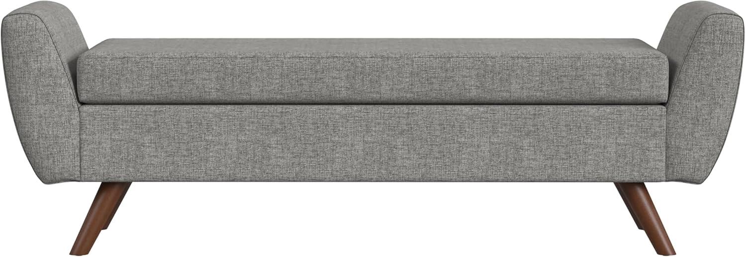 imageHomePop Modern Storage Bench with Wood Legs Homepop Home DcorBench with Storage for Living Room amp Bedroom Sherpa CreamGray Woven