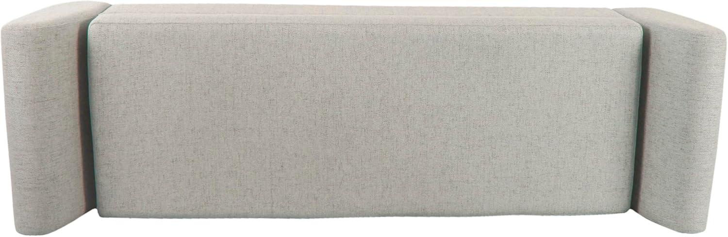 imageHomePop Modern Storage Bench with Wood Legs Homepop Home DcorBench with Storage for Living Room amp Bedroom Sherpa CreamLight Gray Woven