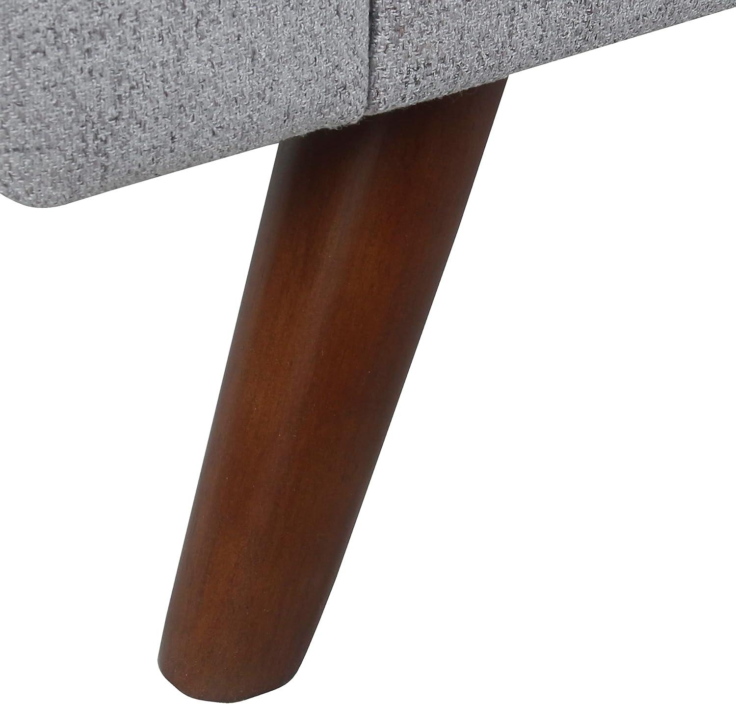 imageHomePop Modern Storage Bench with Wood Legs Homepop Home DcorBench with Storage for Living Room amp Bedroom Sherpa CreamLight Gray Woven