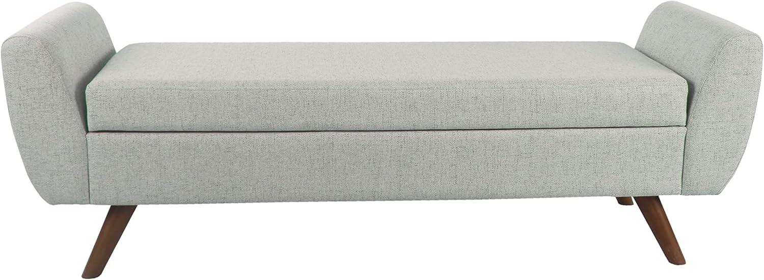 imageHomePop Modern Storage Bench with Wood Legs Homepop Home DcorBench with Storage for Living Room amp Bedroom Sherpa CreamLight Gray Woven