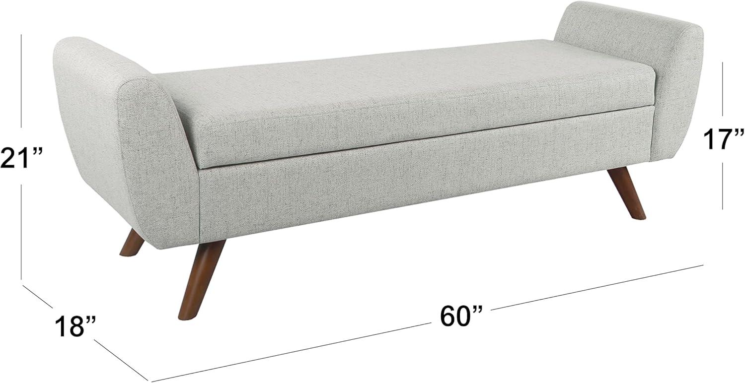 imageHomePop Modern Storage Bench with Wood Legs Homepop Home DcorBench with Storage for Living Room amp Bedroom Sherpa CreamLight Gray Woven