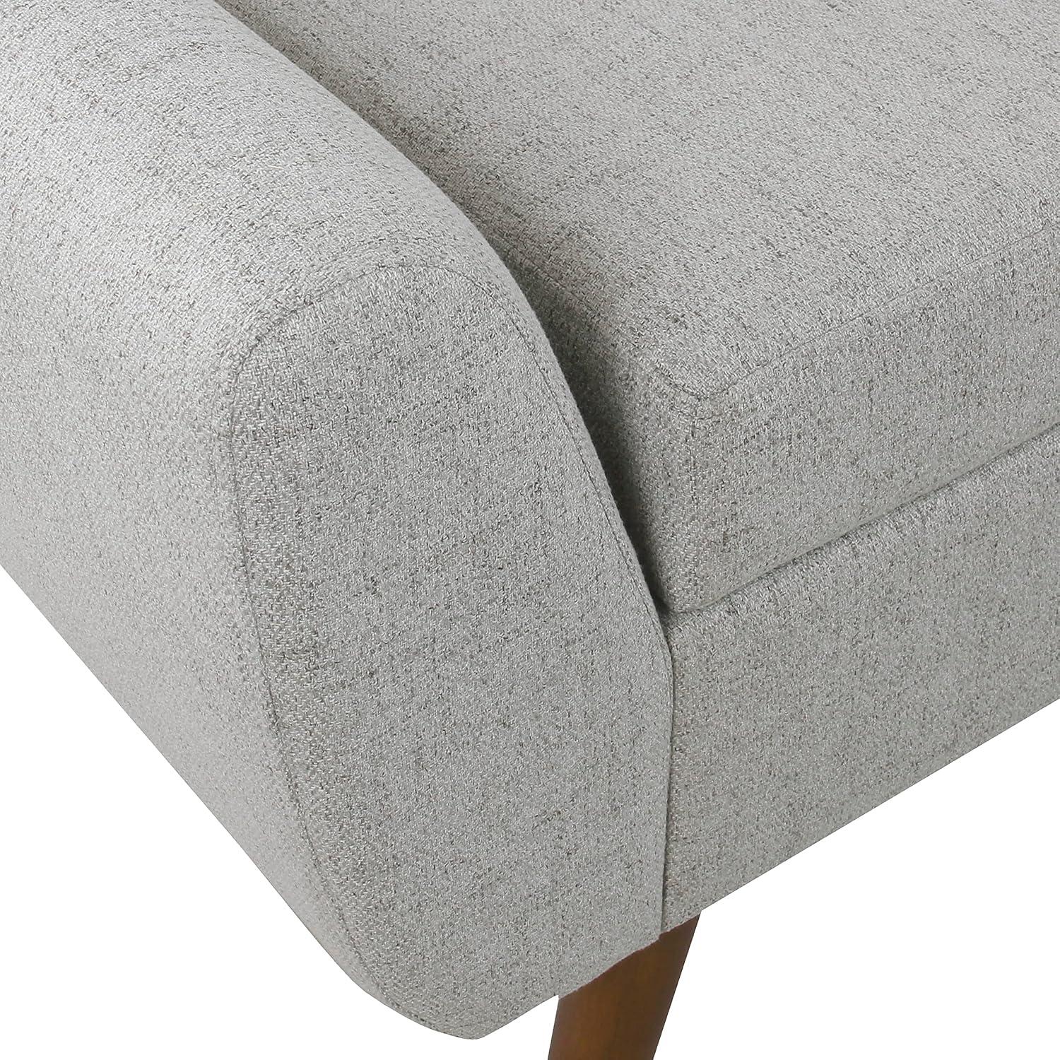 imageHomePop Modern Storage Bench with Wood Legs Homepop Home DcorBench with Storage for Living Room amp Bedroom Sherpa CreamLight Gray Woven