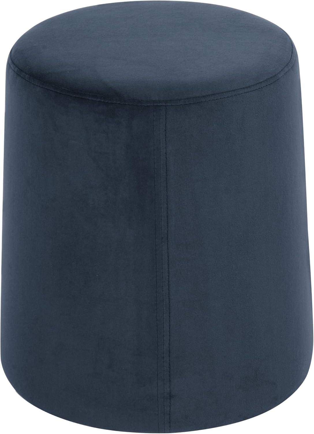 imageHomePop Organic Shape Ottoman No Lid Seat Only HomePop Home Dcor Round Pouf Foot Rest Blue VelvetBlue Velvet