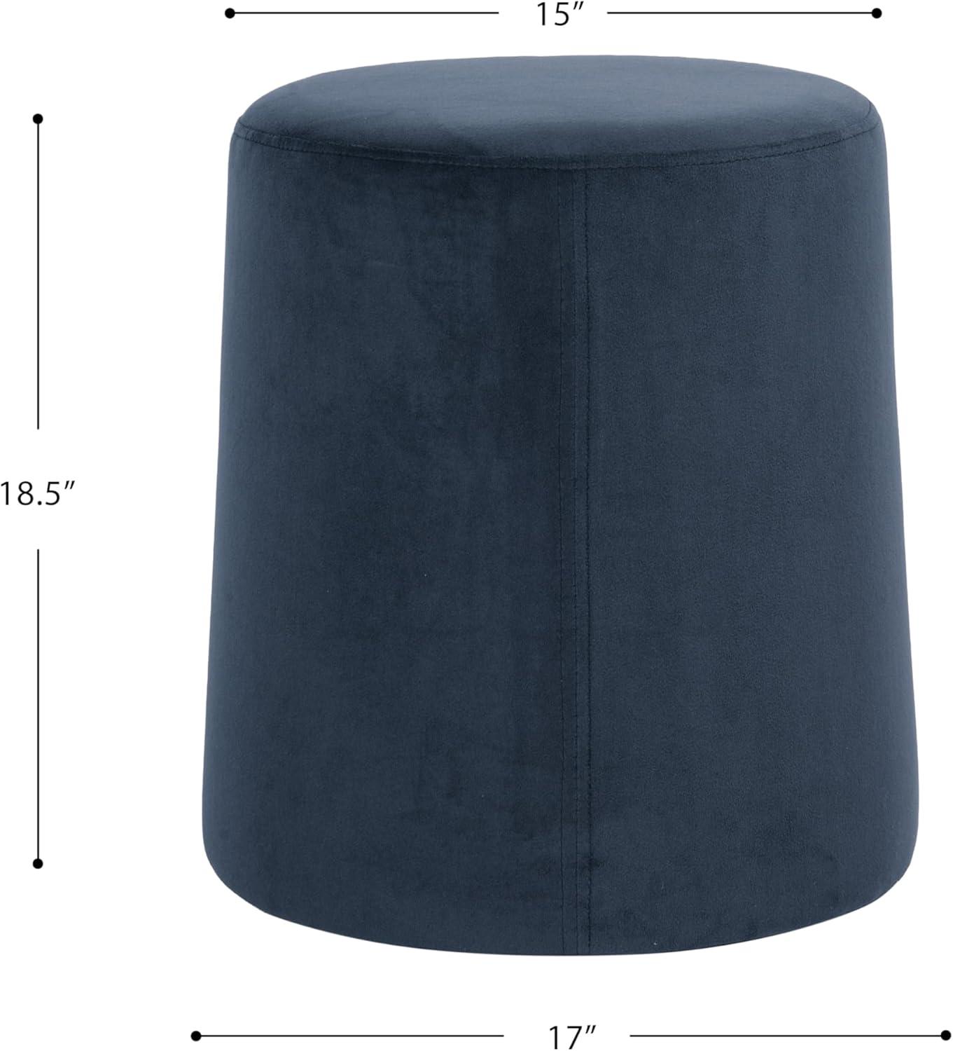 imageHomePop Organic Shape Ottoman No Lid Seat Only HomePop Home Dcor Round Pouf Foot Rest Blue VelvetBlue Velvet