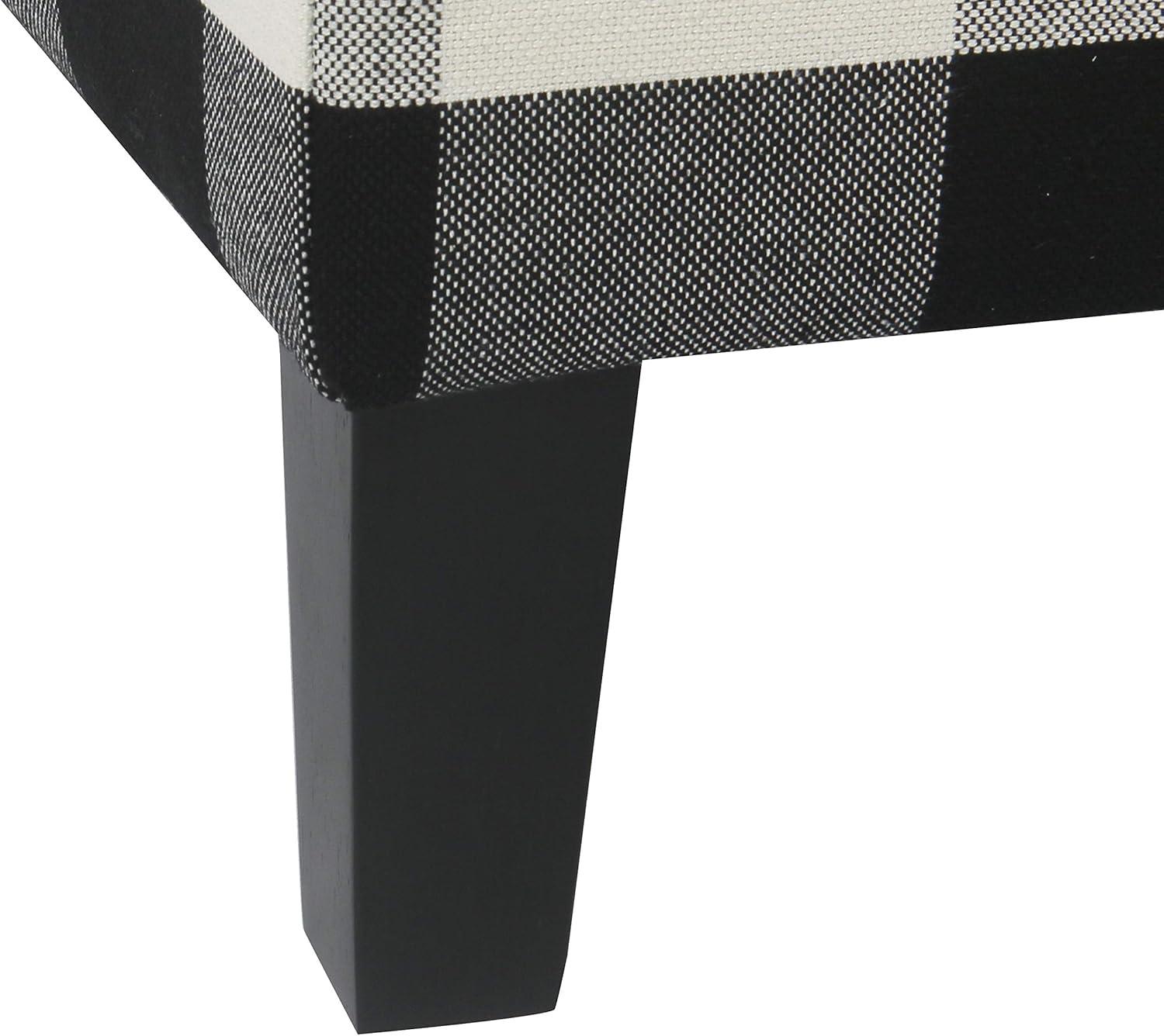 imageHomePop Ottomon Upholstered Rectangular Storage Ottoman Bench with Hinged Lid Brown and Cream LargeBlack Plaid