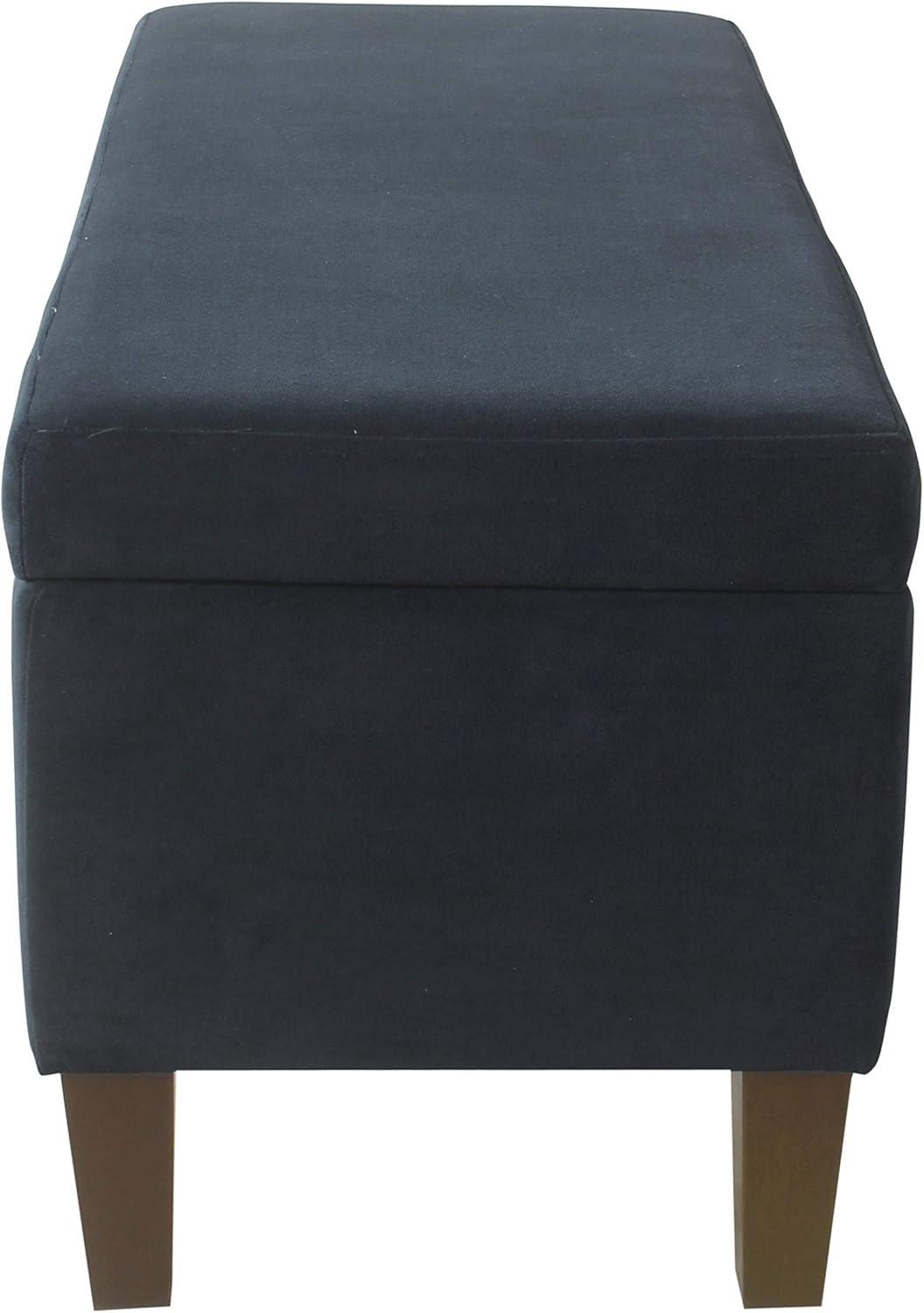 imageHomePop Ottomon Upholstered Rectangular Storage Ottoman Bench with Hinged Lid Brown and Cream LargeNavy