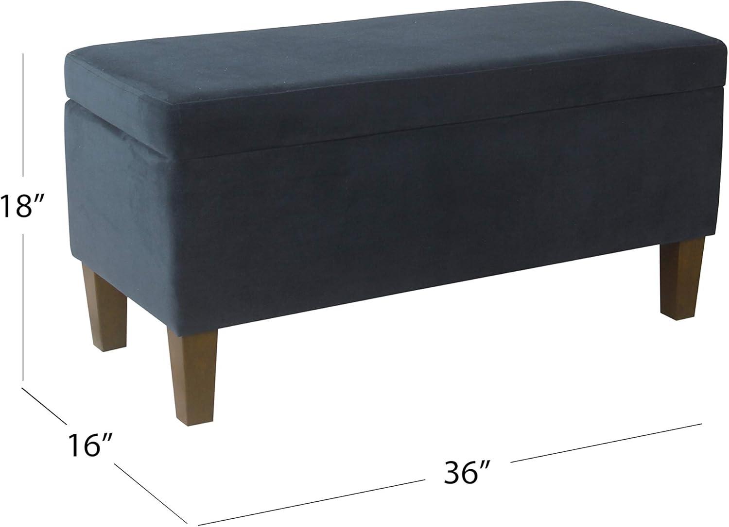 imageHomePop Ottomon Upholstered Rectangular Storage Ottoman Bench with Hinged Lid Brown and Cream LargeNavy