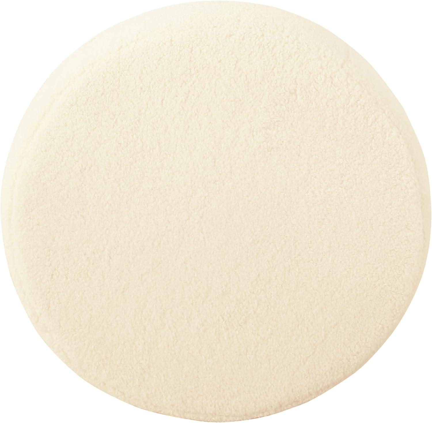 imageHomePop Square Metal Ottoman Cream Faux SheepskinCream Faux Sheepskin