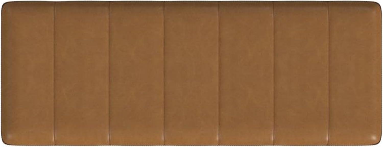 imageHomePop Theodore Decorative Bench with Metal Base Brown PU LeatherCarmel Faux Leather