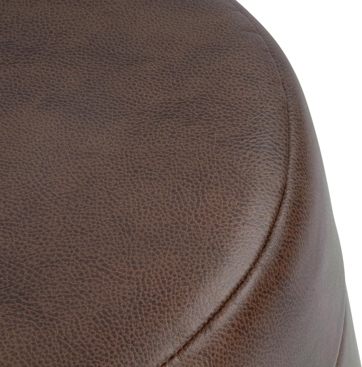 imageHomePop Upholstered Clover Shaped Ottoman No Lid Seat Only HomePop Home Dcor Foot Rest Pouf Rust Orange ChenilleBrown Faux Leather