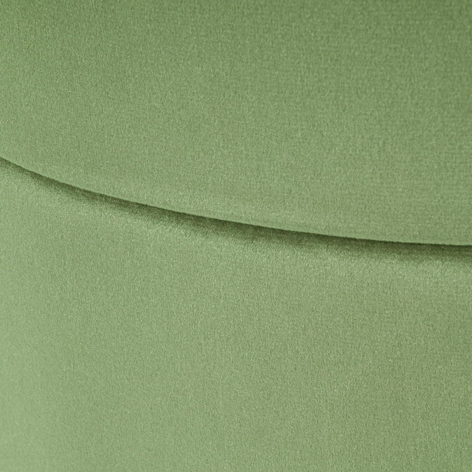 imageHomePop Upholstered Clover Shaped Ottoman No Lid Seat Only HomePop Home Dcor Foot Rest Pouf Rust Orange ChenilleGreen