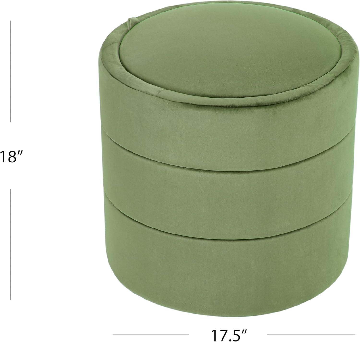 imageHomePop Upholstered Clover Shaped Ottoman No Lid Seat Only HomePop Home Dcor Foot Rest Pouf Rust Orange ChenilleGreen