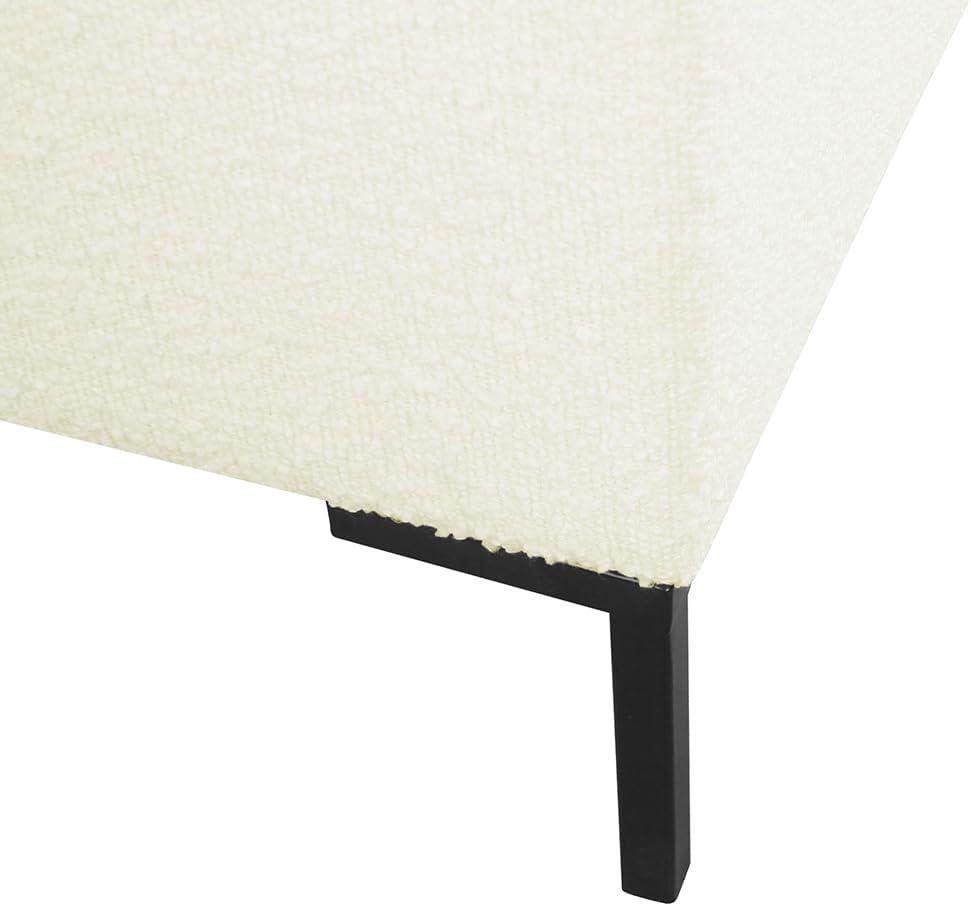 imageHomePop Upholstered Storage Bench with Metal Leg 32 W Cream Boucle
