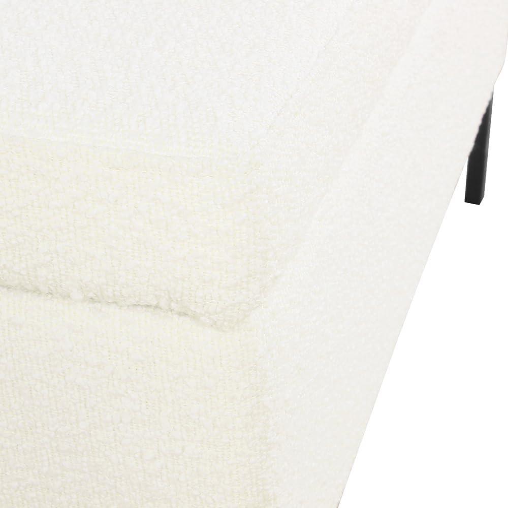 imageHomePop Upholstered Storage Bench with Metal Leg 32 W Cream Boucle