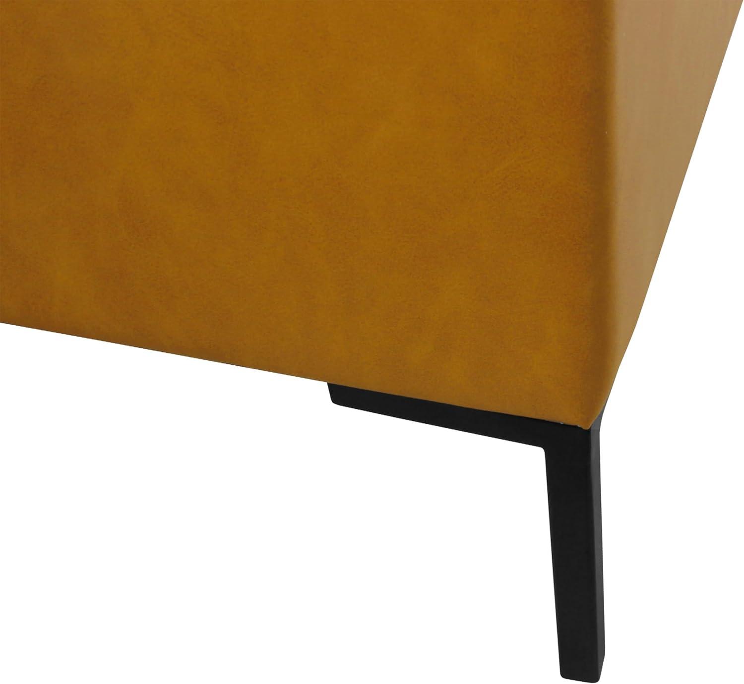 imageHomePop Upholstered Storage Bench with Metal Leg 42 W Carmel Faux LeatherBrown Faux Leather