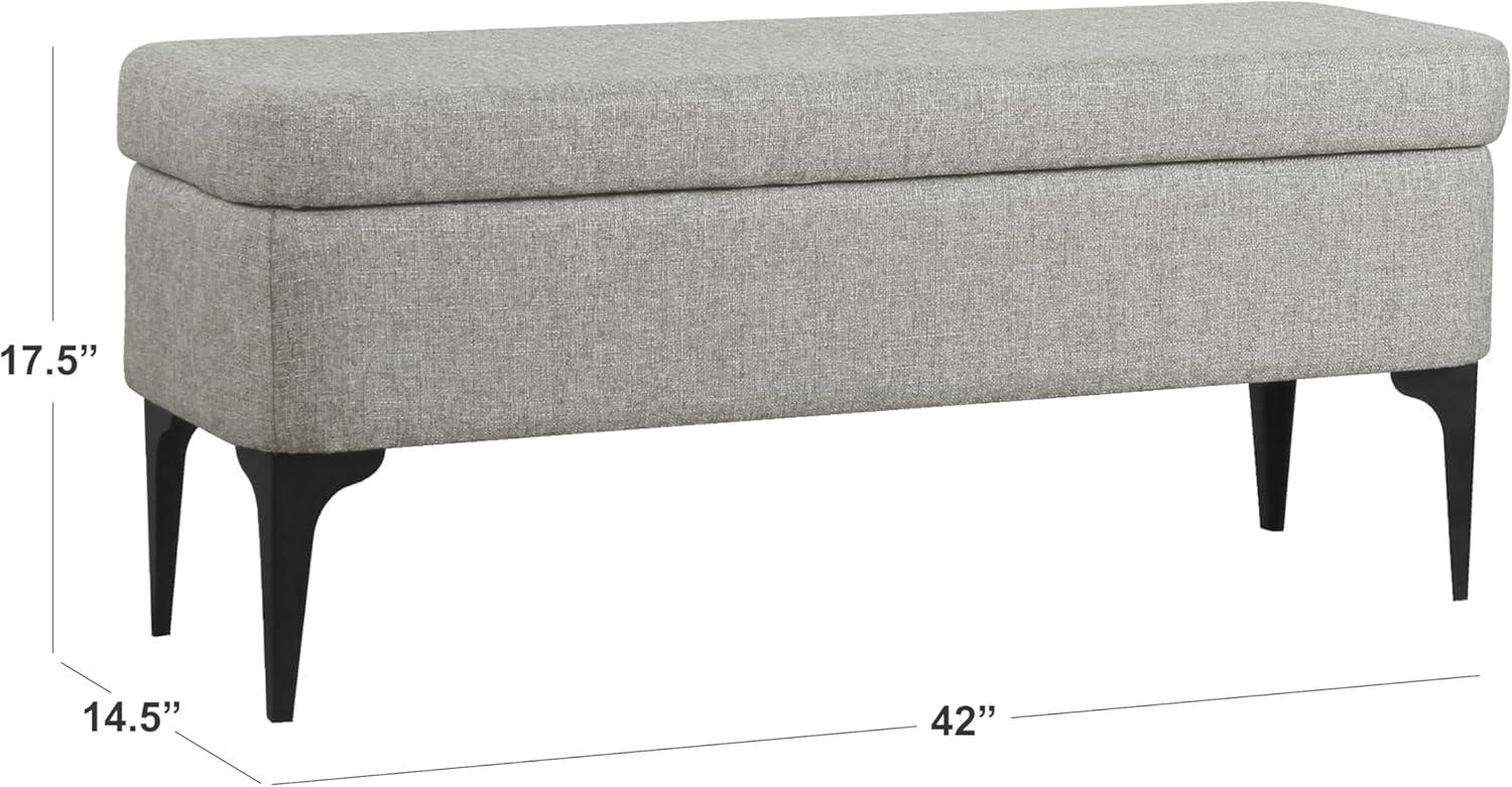 imageHomePop Upholstered Storage Bench with Metal Leg 42 W Carmel Faux LeatherCool Gray Woven