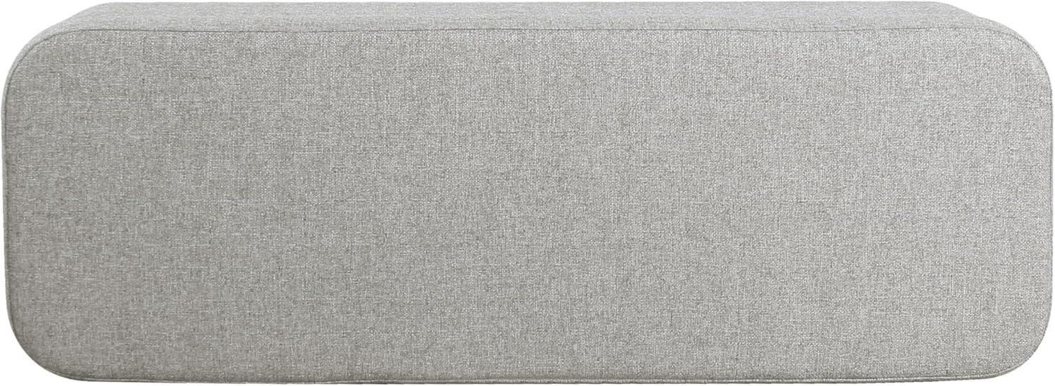 imageHomePop Upholstered Storage Bench with Metal Leg 42 W Carmel Faux LeatherCool Gray Woven