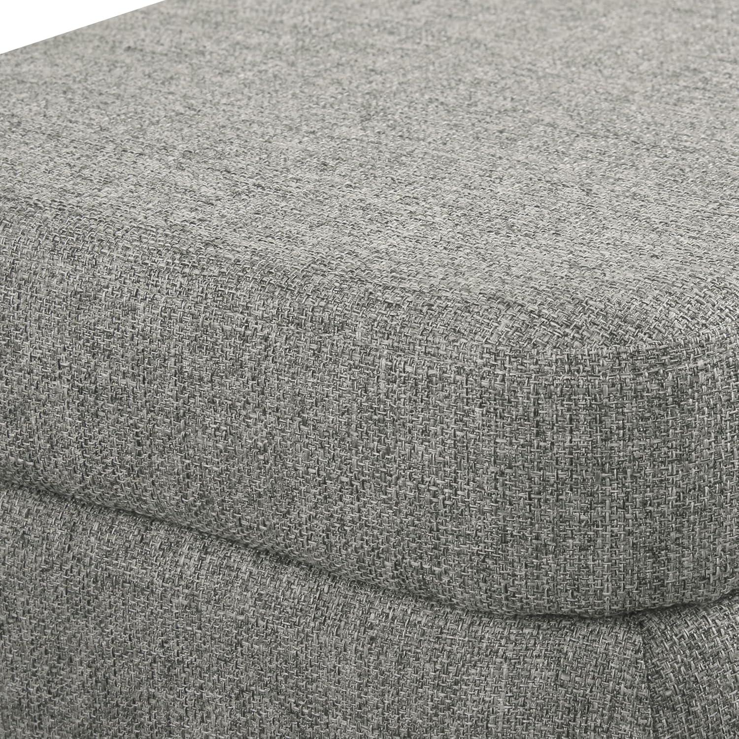 imageHomePop Upholstered Storage Bench with Metal Leg 42 W Carmel Faux LeatherCool Gray Woven