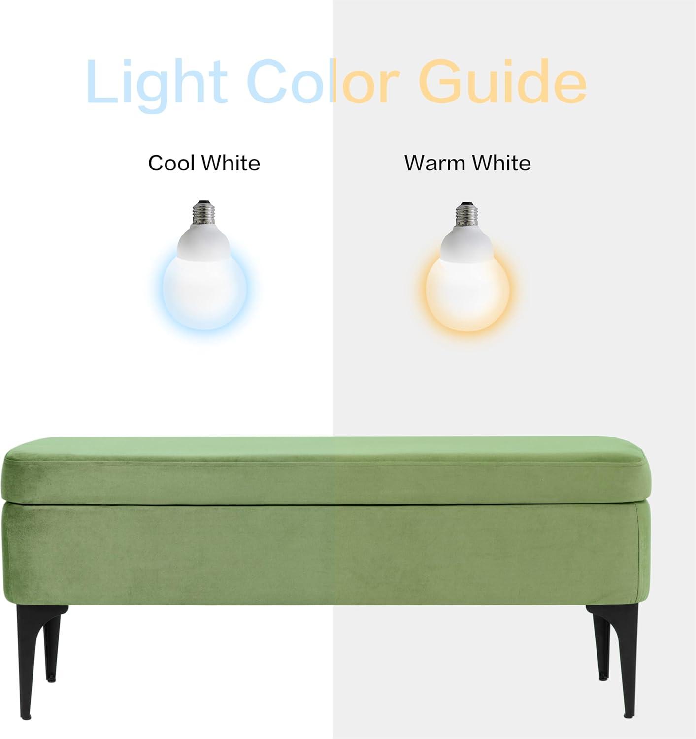 imageHomePop Upholstered Storage Bench with Metal Leg 42 W Carmel Faux LeatherGreen Velvet