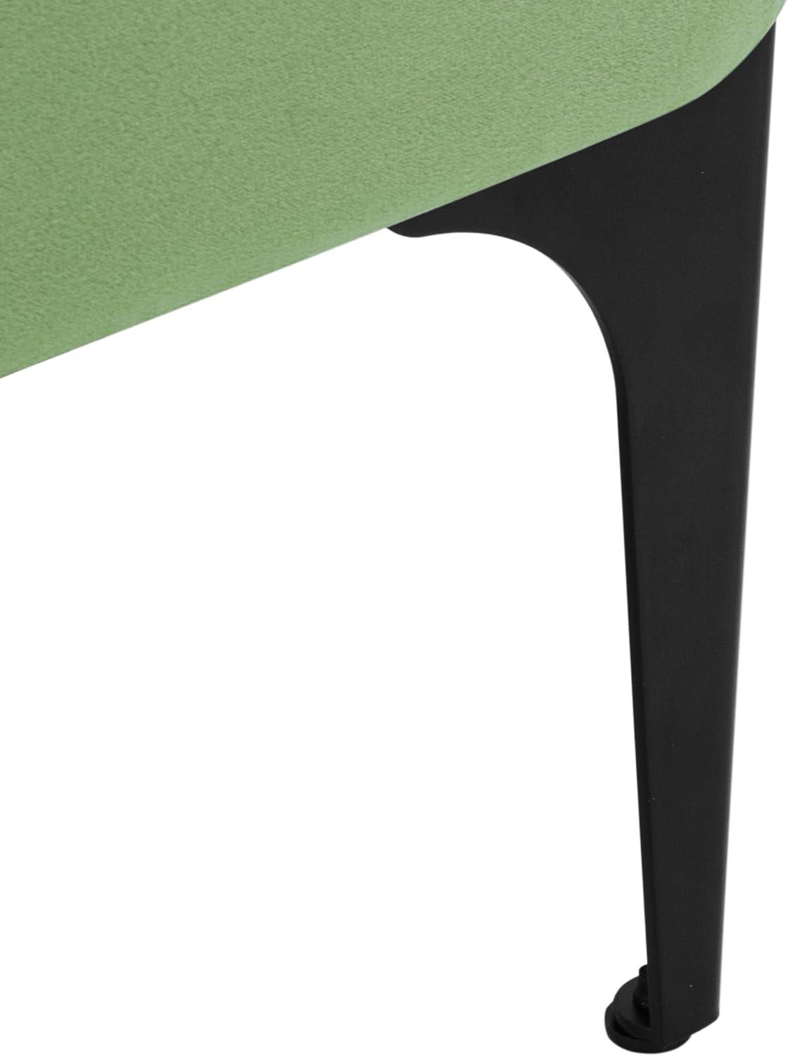 imageHomePop Upholstered Storage Bench with Metal Leg 42 W Carmel Faux LeatherGreen Velvet