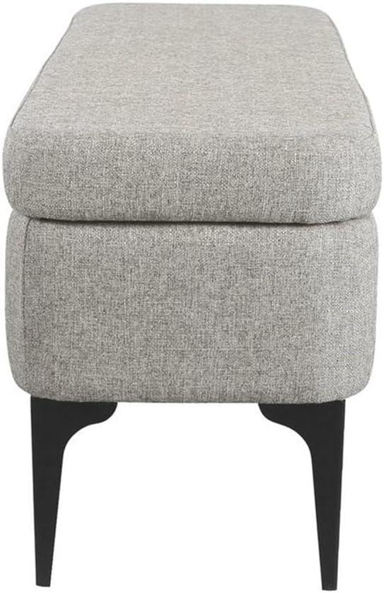 imageHomePop Upholstered Storage Bench with Metal LegHomepop Home DcorBench with Storage for Living Room amp Entryway Sustainable Gray WovenSustainable Gray Woven