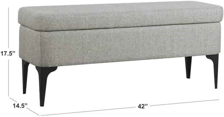 imageHomePop Upholstered Storage Bench with Metal LegHomepop Home DcorBench with Storage for Living Room amp Entryway Sustainable Gray WovenSustainable Gray Woven
