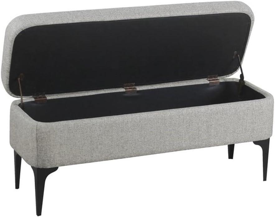 imageHomePop Upholstered Storage Bench with Metal LegHomepop Home DcorBench with Storage for Living Room amp Entryway Sustainable Gray WovenSustainable Gray Woven