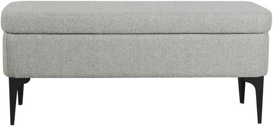 imageHomePop Upholstered Storage Bench with Metal LegHomepop Home DcorBench with Storage for Living Room amp Entryway Sustainable Gray WovenSustainable Gray Woven