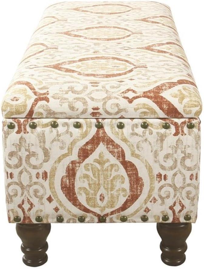 imageHomePop Upholstered Storage Bench with Nailhead Trim TaupeCreamOrangeCream