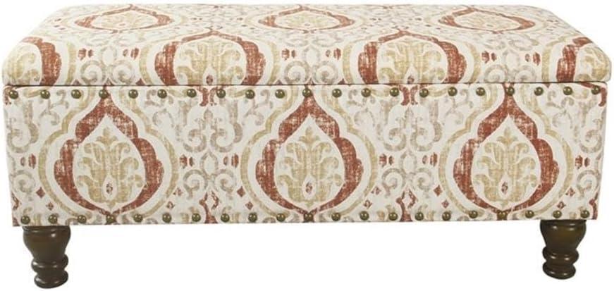imageHomePop Upholstered Storage Bench with Nailhead Trim TaupeCreamOrangeCream