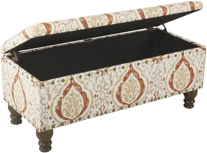 imageHomePop Upholstered Storage Bench with Nailhead Trim TaupeCreamOrangeCream