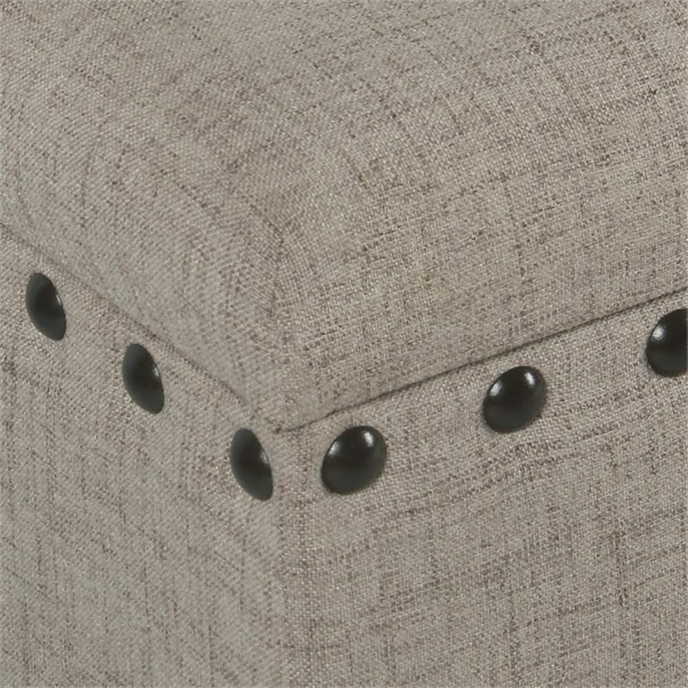 imageHomePop Upholstered Storage Bench with Nailhead Trim TaupeCreamTan