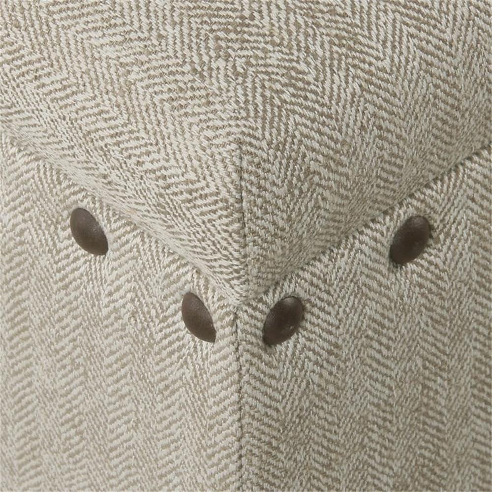 imageHomePop Upholstered Storage Bench with Nailhead Trim TaupeCreamTaupe Cream
