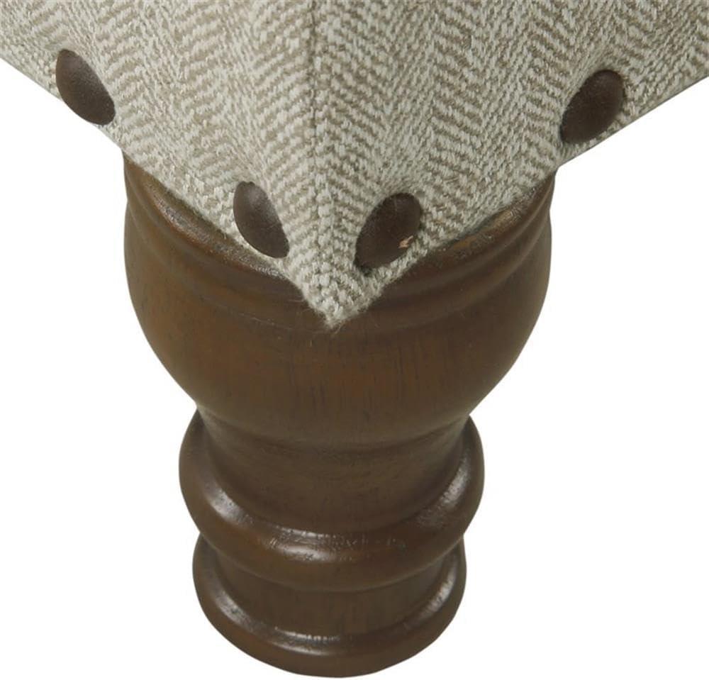 imageHomePop Upholstered Storage Bench with Nailhead Trim TaupeCreamTaupe Cream
