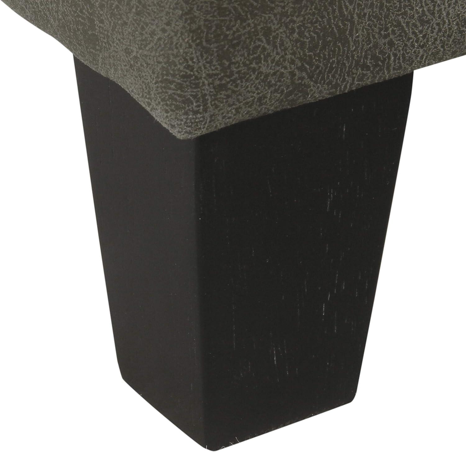 imageHomePop Woven Square Storage Ottoman with Wood Legs Linen TanPewter Gray