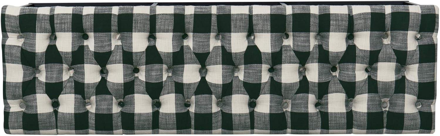 imageHomepop Decorative Small Square Black Metal Ottoman Ottoman Stool for Living Room amp Bedroom Decorative Home Furniture Pewter Gray Faux LeatherBlack and White Plaid