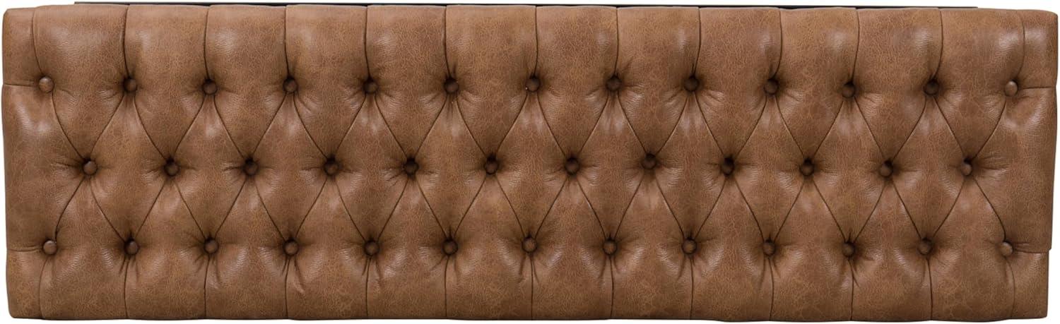 imageHomepop Decorative Small Square Black Metal Ottoman Ottoman Stool for Living Room amp Bedroom Decorative Home Furniture Pewter Gray Faux LeatherBrown