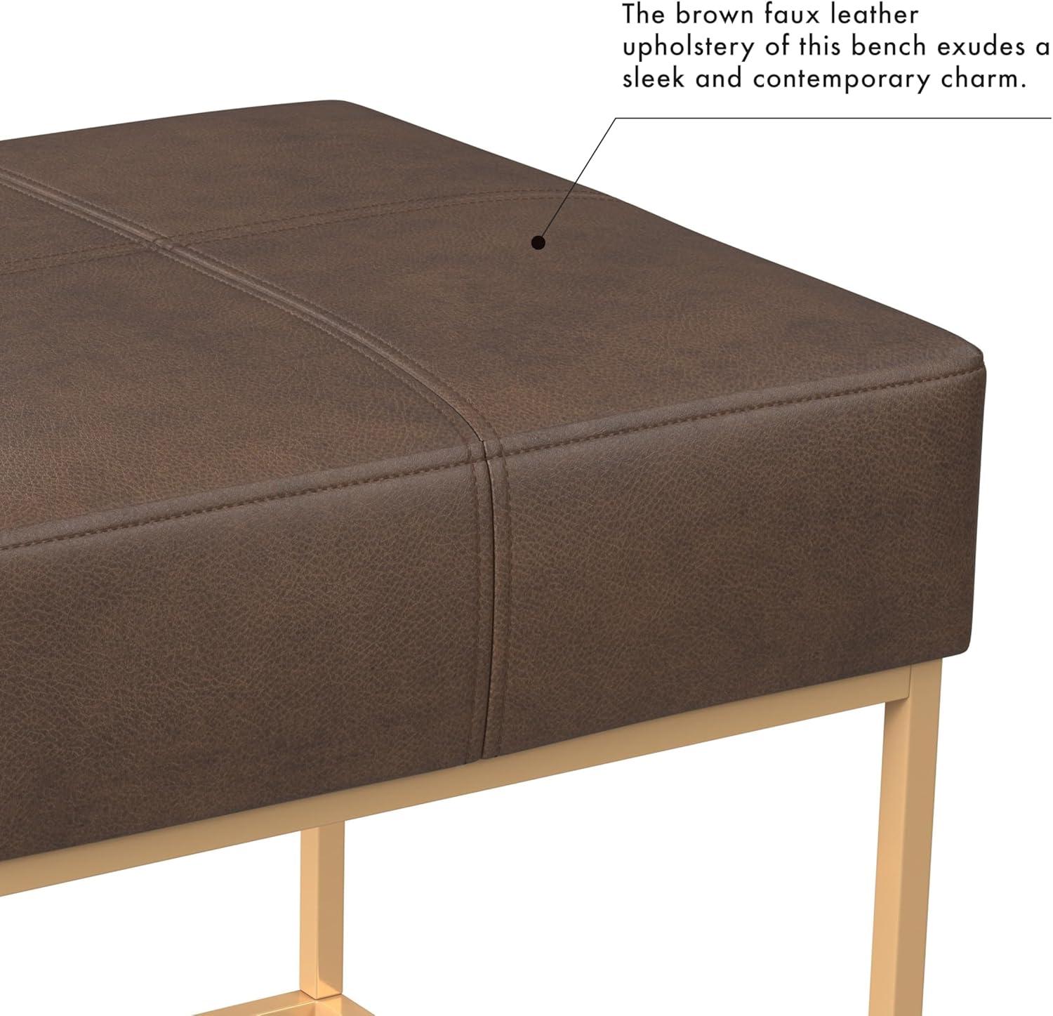 imageHomepop Decorative Small Square Black Metal Ottoman Ottoman Stool for Living Room amp Bedroom Decorative Home Furniture Pewter Gray Faux LeatherBrown Faux Leather