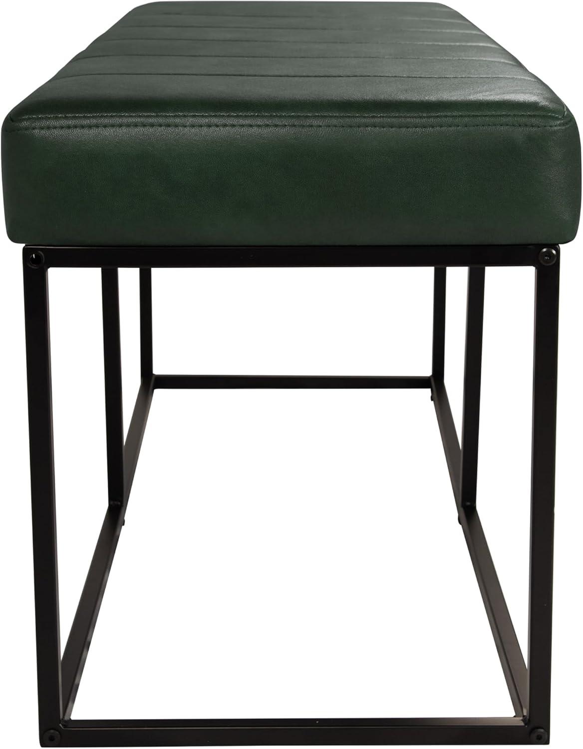 imageHomepop Decorative Small Square Gold Metal Ottoman Ottoman Stool for Living Room amp Bedroom Decorative Home Furniture Brown Faux LeatherDeep Forest Green Faux Suede