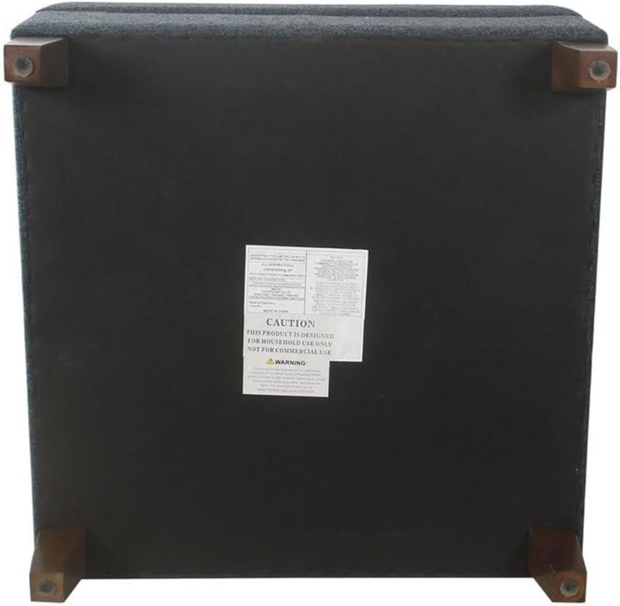 imageHomepop Home Decor Luxury Square 32 Storage Ottoman with Lift Off Lid Ottoman with Storage for Living Room amp Bedroom Navy