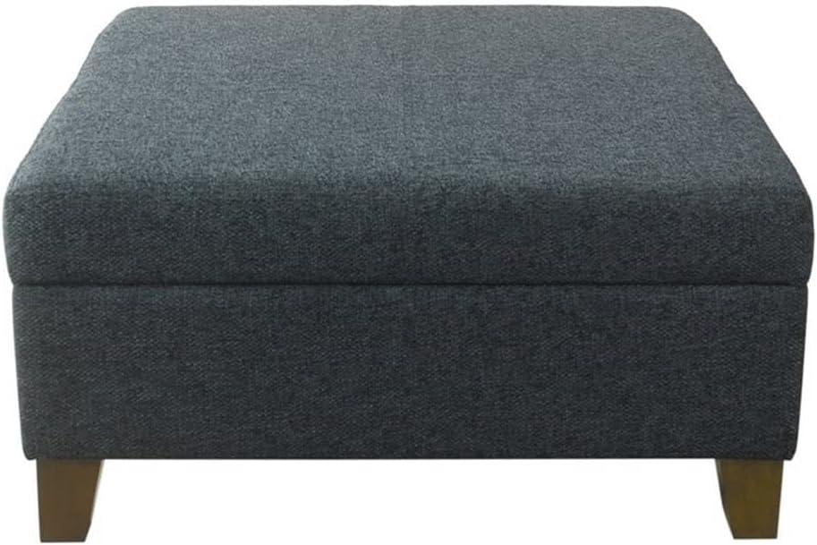 imageHomepop Home Decor Luxury Square 32 Storage Ottoman with Lift Off Lid Ottoman with Storage for Living Room amp Bedroom Navy