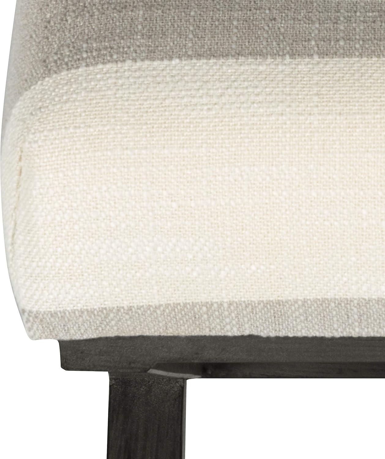 imageHomepop Home Decor Modern Square Ottoman with Metal X Base Ottoman for Living Room amp Bedroom Decorative Home Furniture Black and White StripeTan and Cream