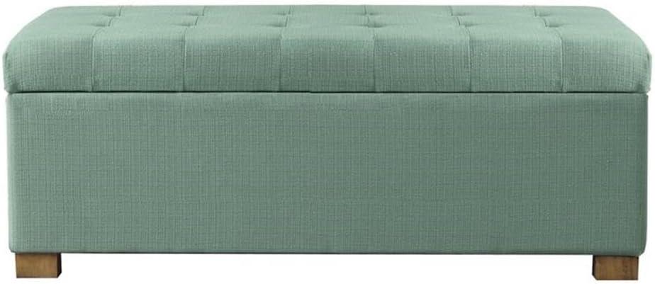 imageHomepop Home Decor Tufted Ainsley Button Storage Ottoman Bench with Hinged Lid Ottoman Bench with Storage for Living Room amp Bedroom Brown 18x40x18 inchesTeal