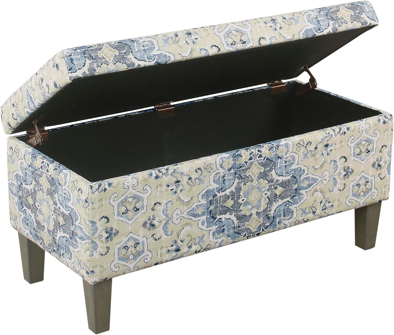imageHomepop Home Decor Tufted Ainsley Button Storage Ottoman Bench with Hinged Lid Ottoman Bench with Storage for Living Room amp Bedroom Brown 18x40x18 inchesAntiqued Blue